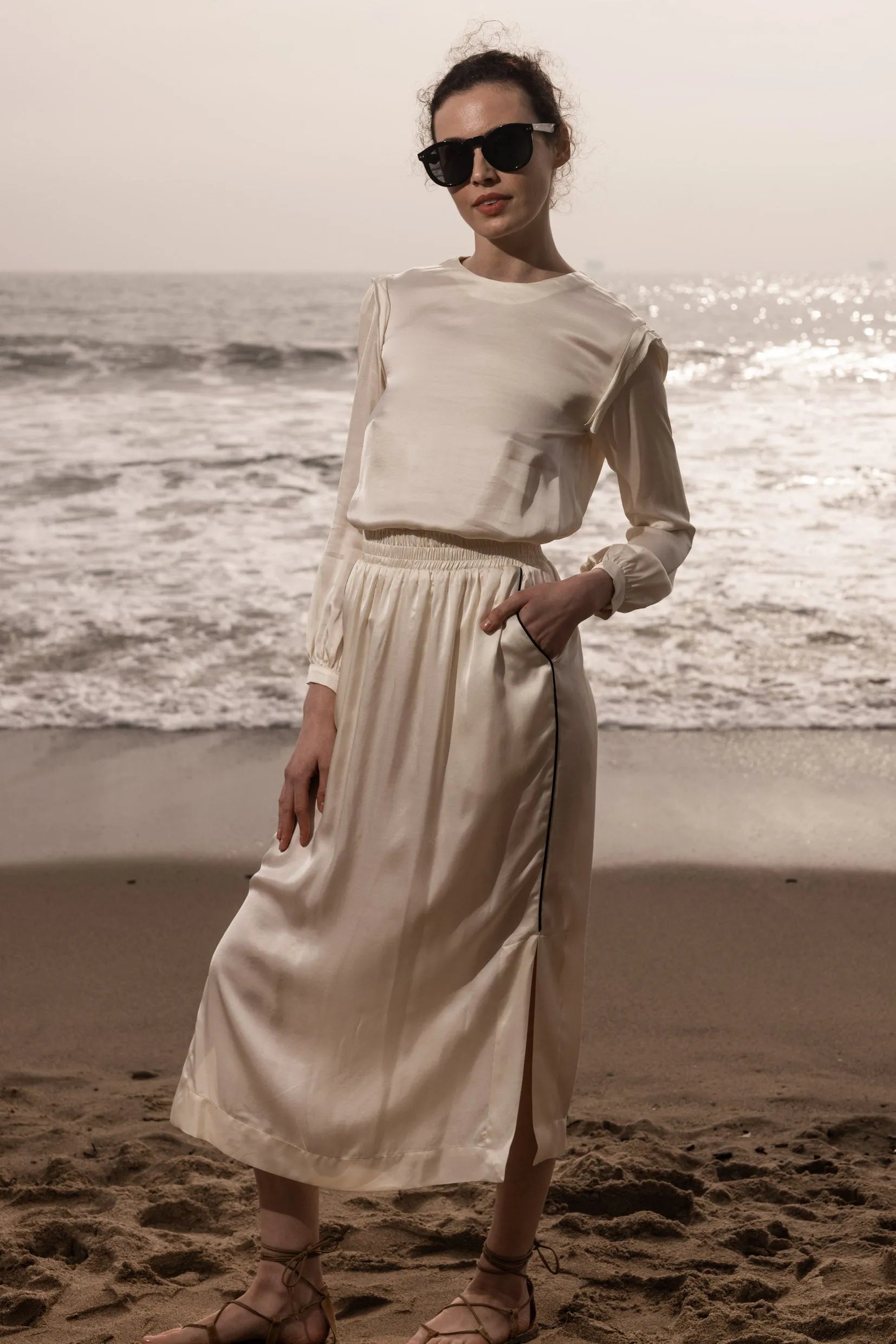 Maeve Skirt - Ivory - Heidi Merrick