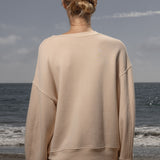 Barrel Sleeve 70's SRF LA Crewneck - Antique Cream Embroidered - Heidi Merrick