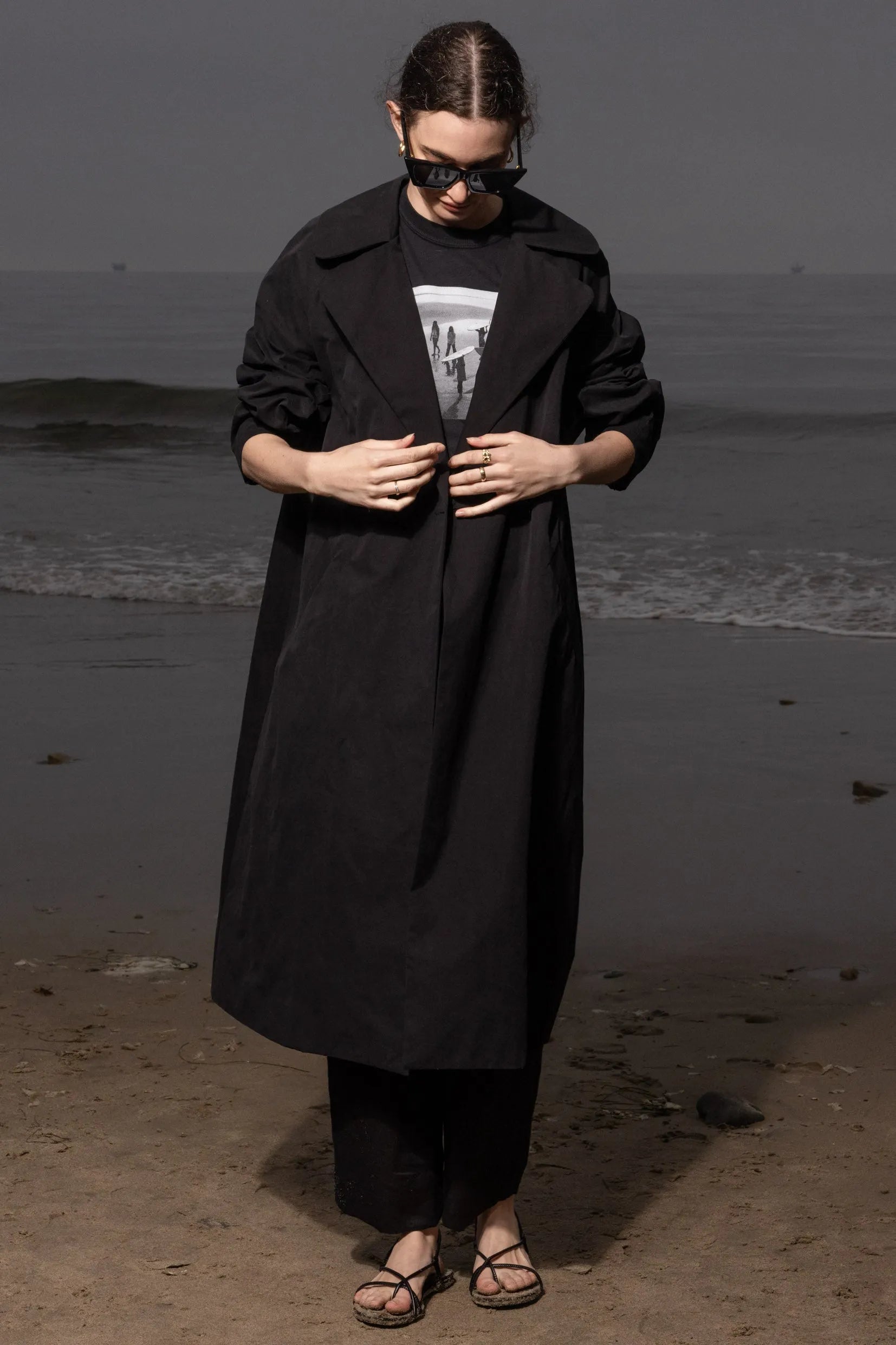 Marais Coat - Black Trench - Heidi Merrick