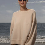 Barrel Sleeve 70's SRF LA Crewneck - Antique Cream Embroidered - Heidi Merrick