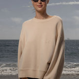 Barrel Sleeve 70's SRF LA Crewneck - Antique Cream Embroidered - Heidi Merrick