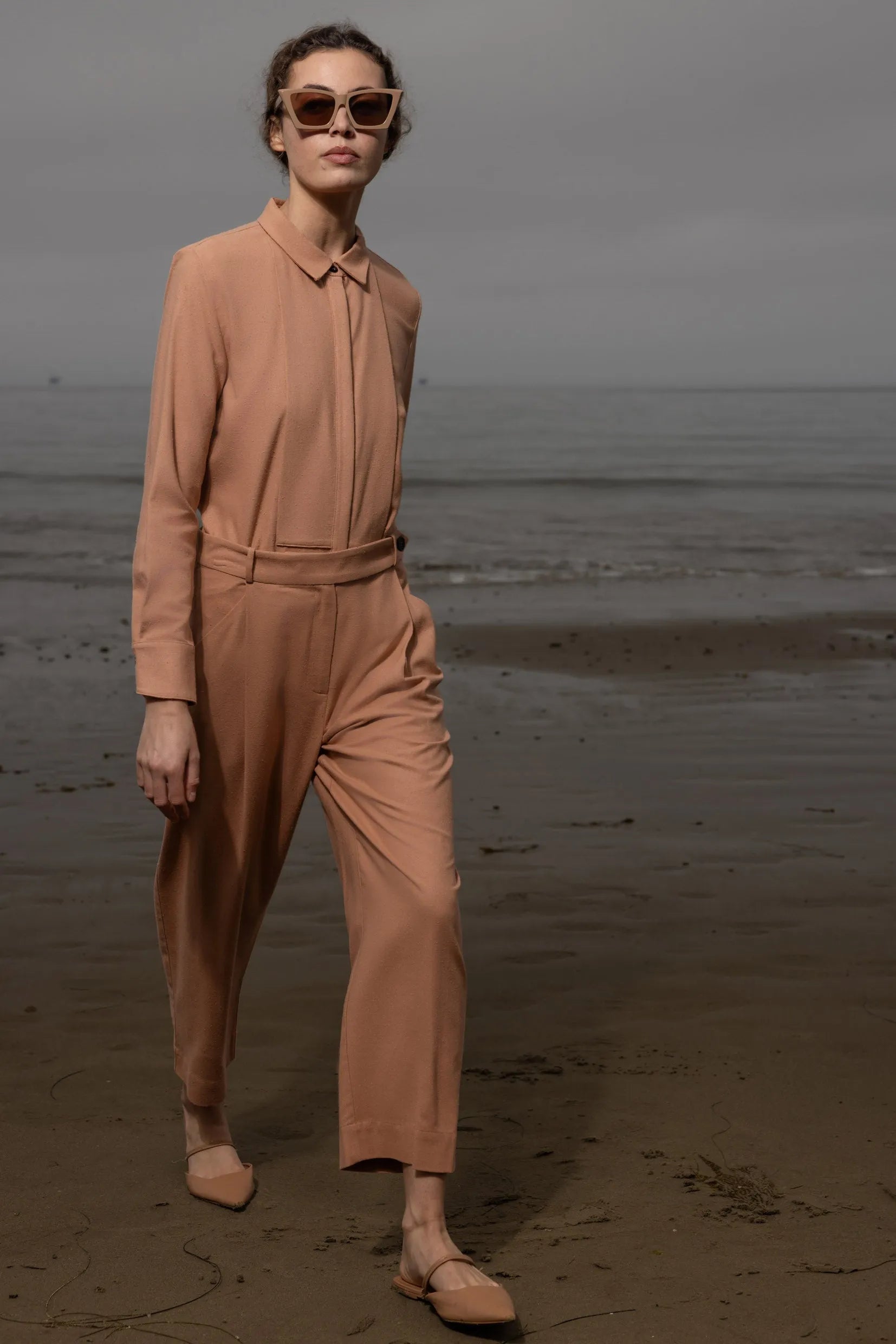 Baptise Pant - Blush Silk Noil - Heidi Merrick