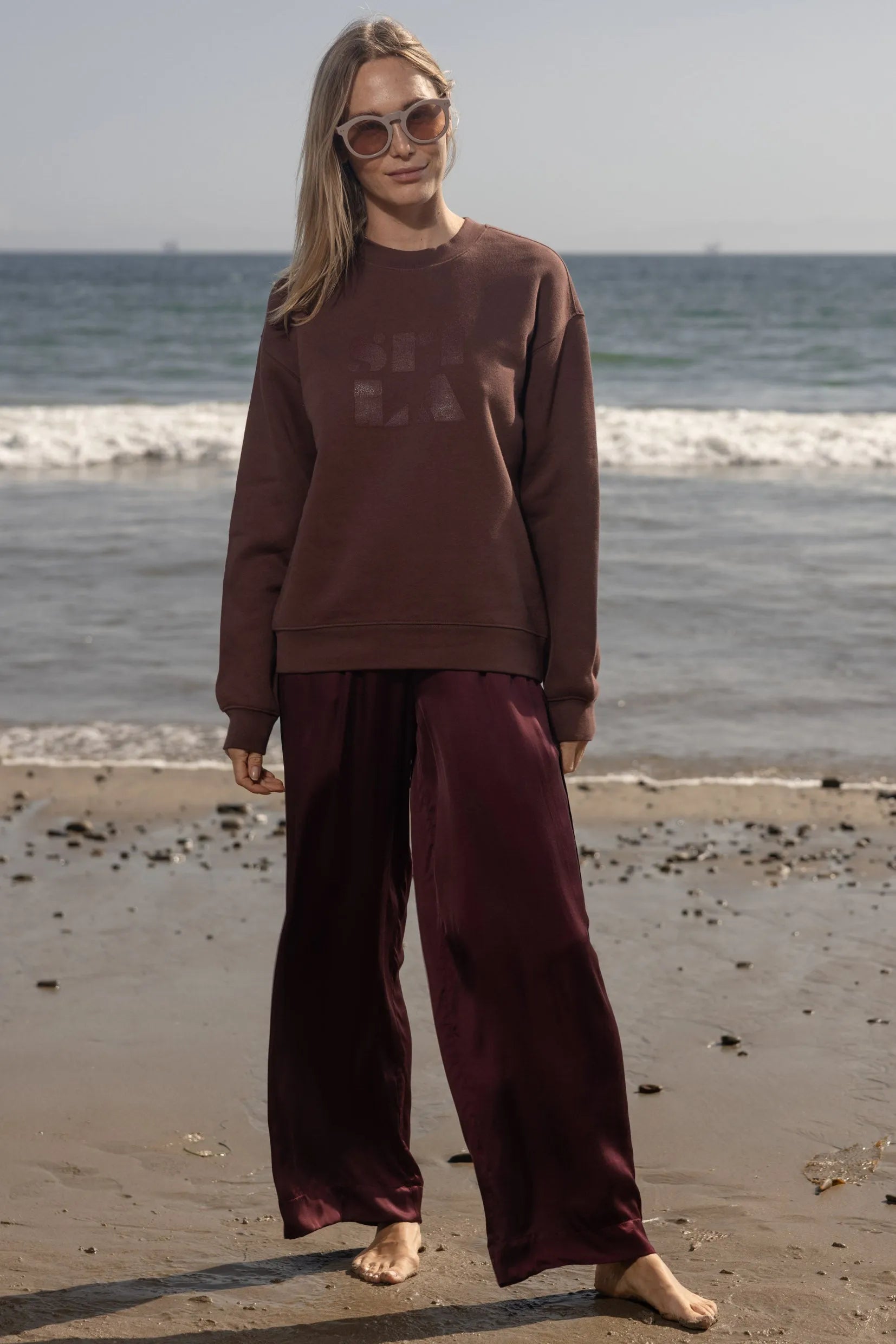 70's SRF LA Unisex Crewneck - Chocolate - Heidi Merrick