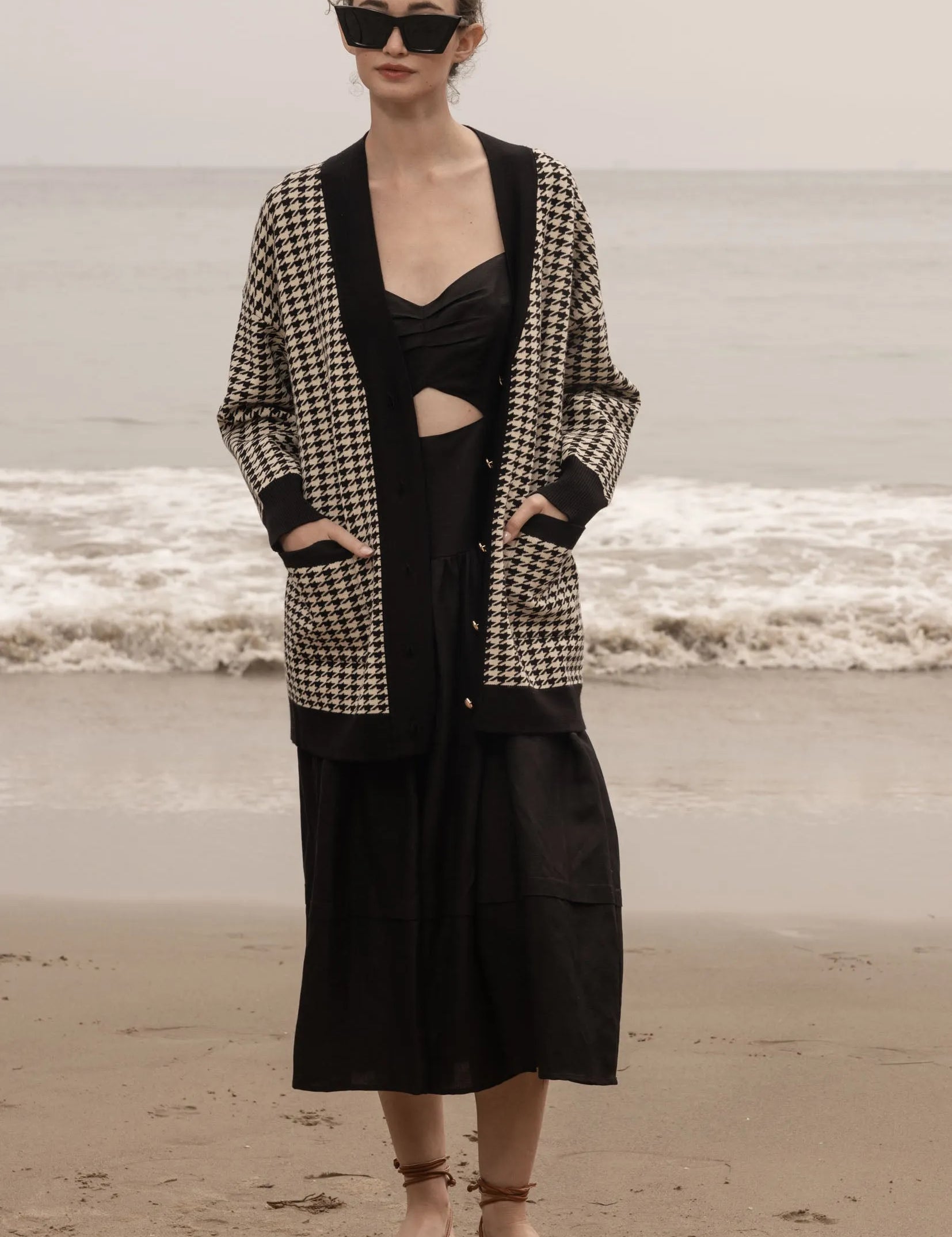 Calvi Dress - Black Linen - Heidi Merrick