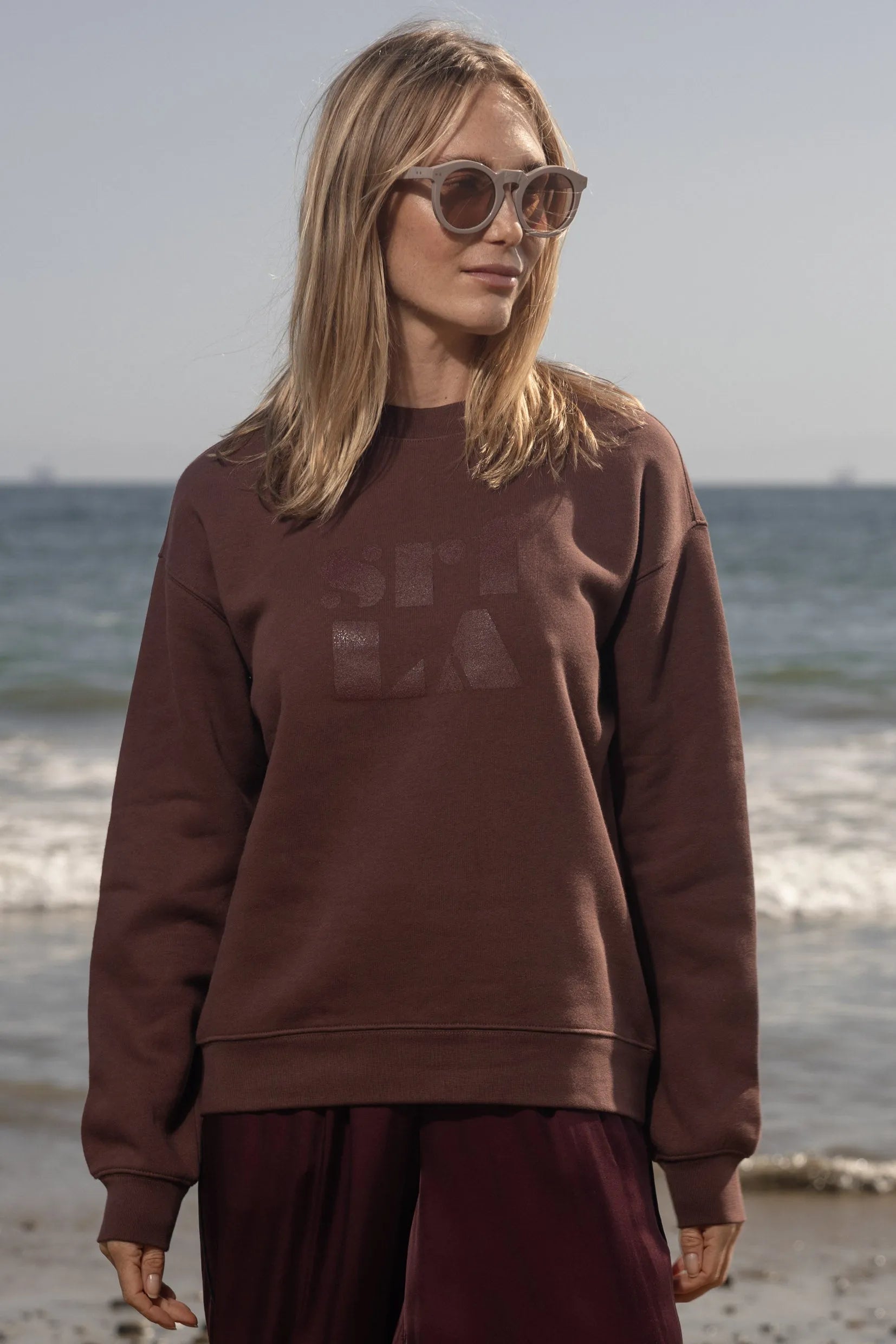 70's SRF LA Unisex Crewneck - Chocolate - Heidi Merrick