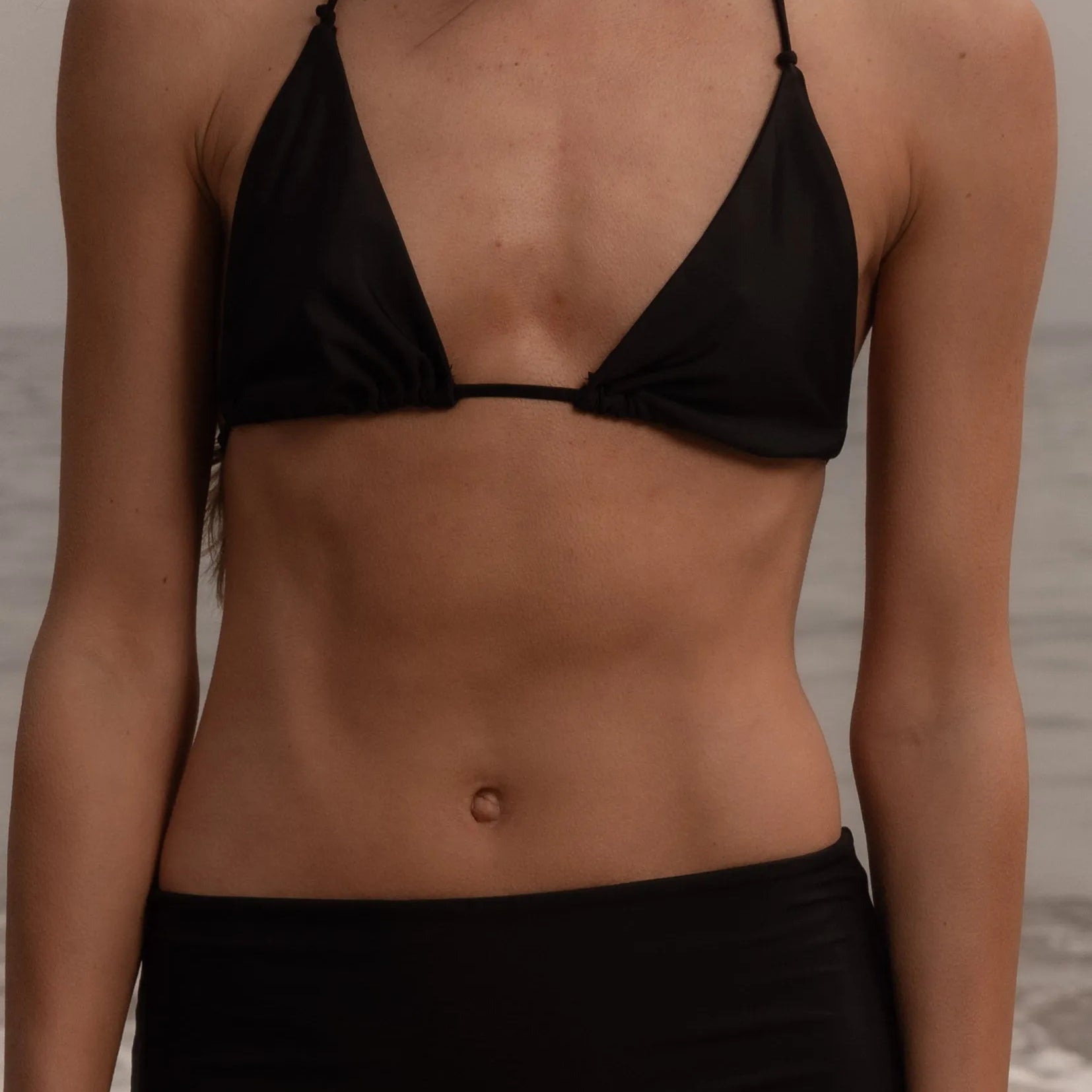 Knotted Triangle Top - Black - Heidi Merrick