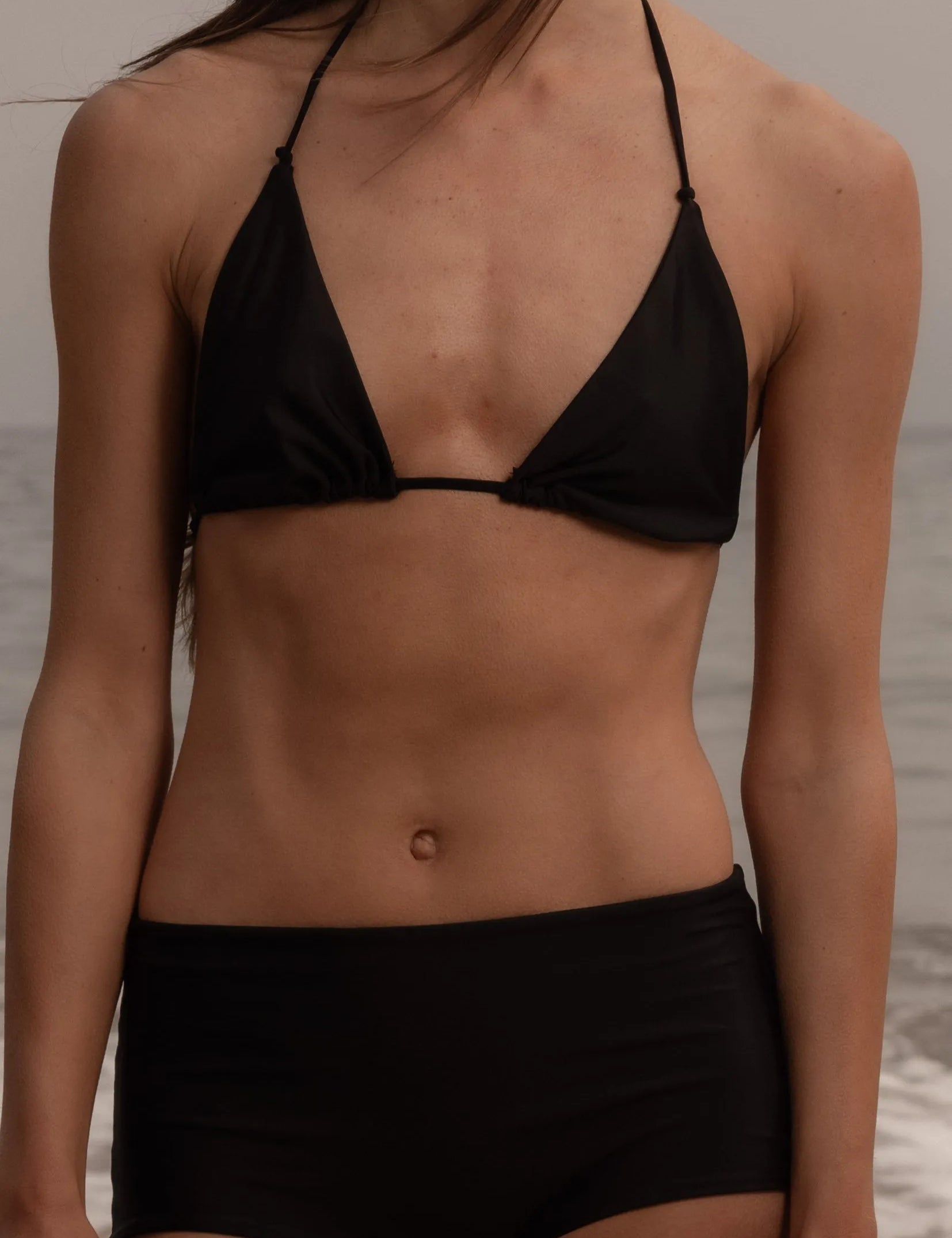 Knotted Triangle Top - Black - Heidi Merrick
