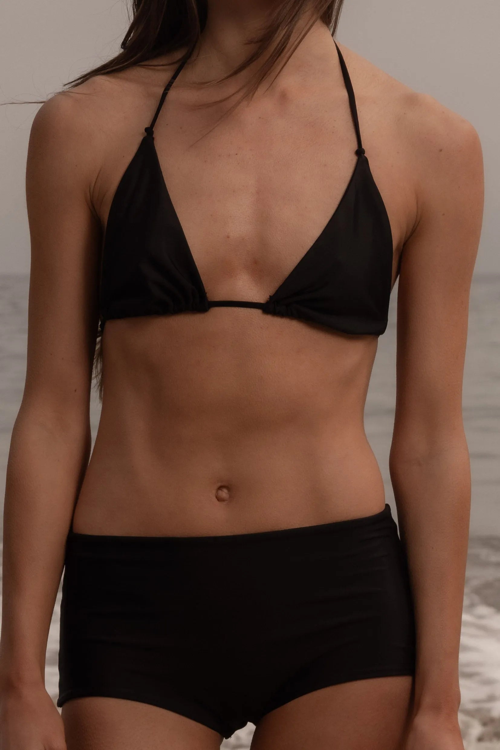 Knotted Triangle Top - Black - Heidi Merrick