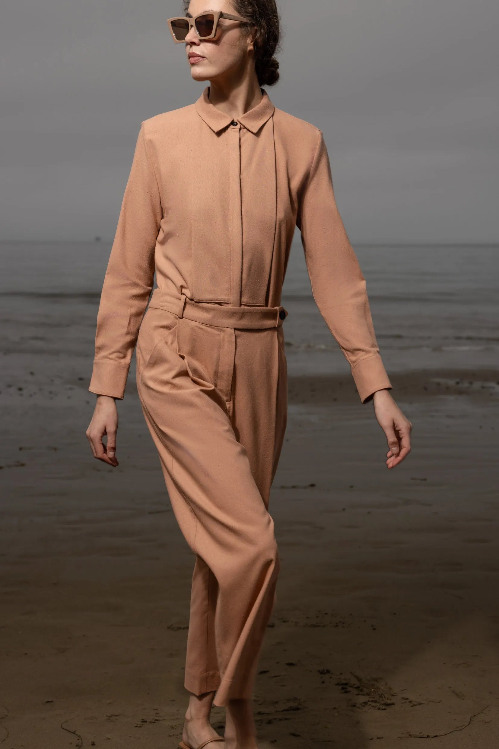 Baptise Pant - Blush Silk Noil - Heidi Merrick