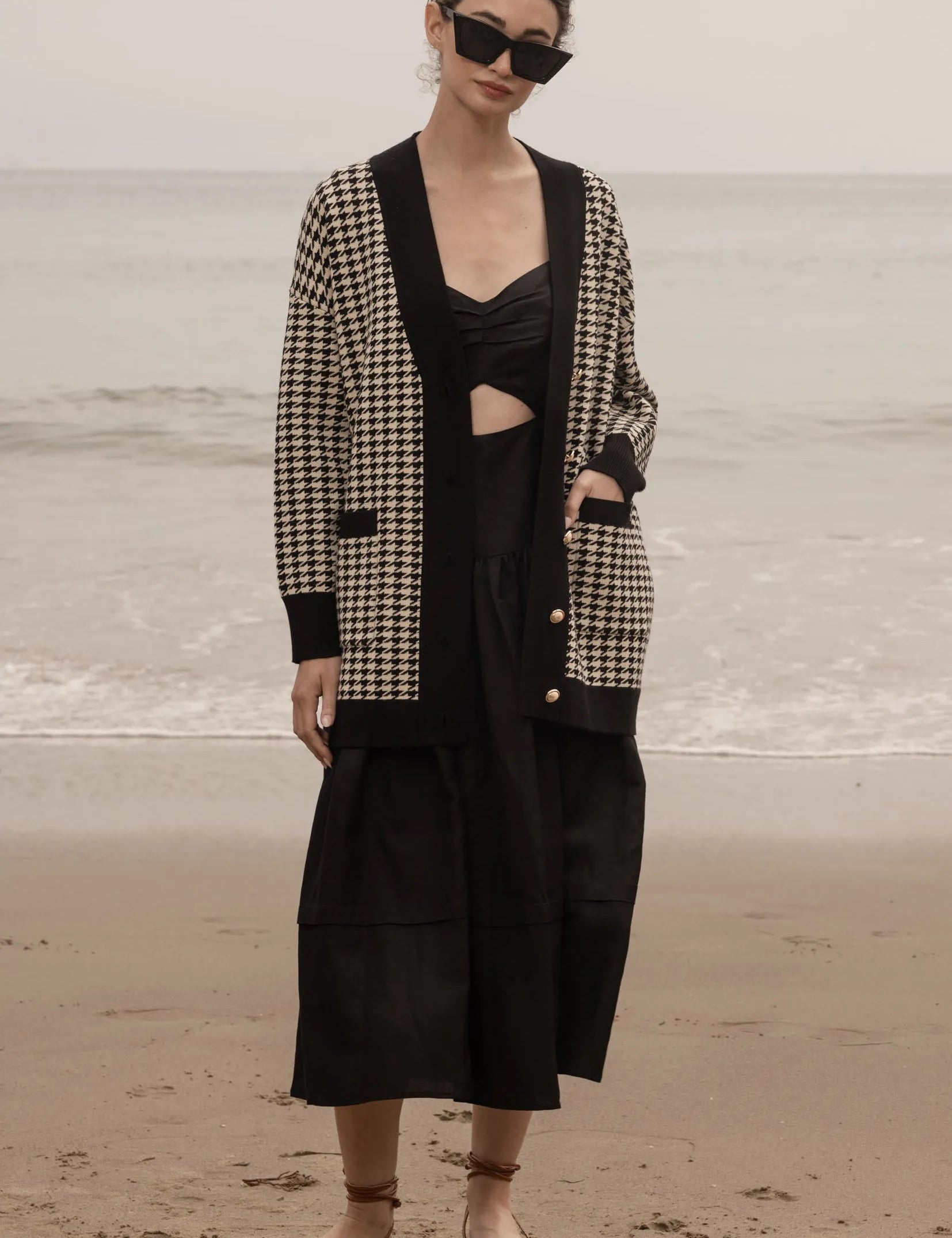 Calvi Dress - Black Linen - Heidi Merrick