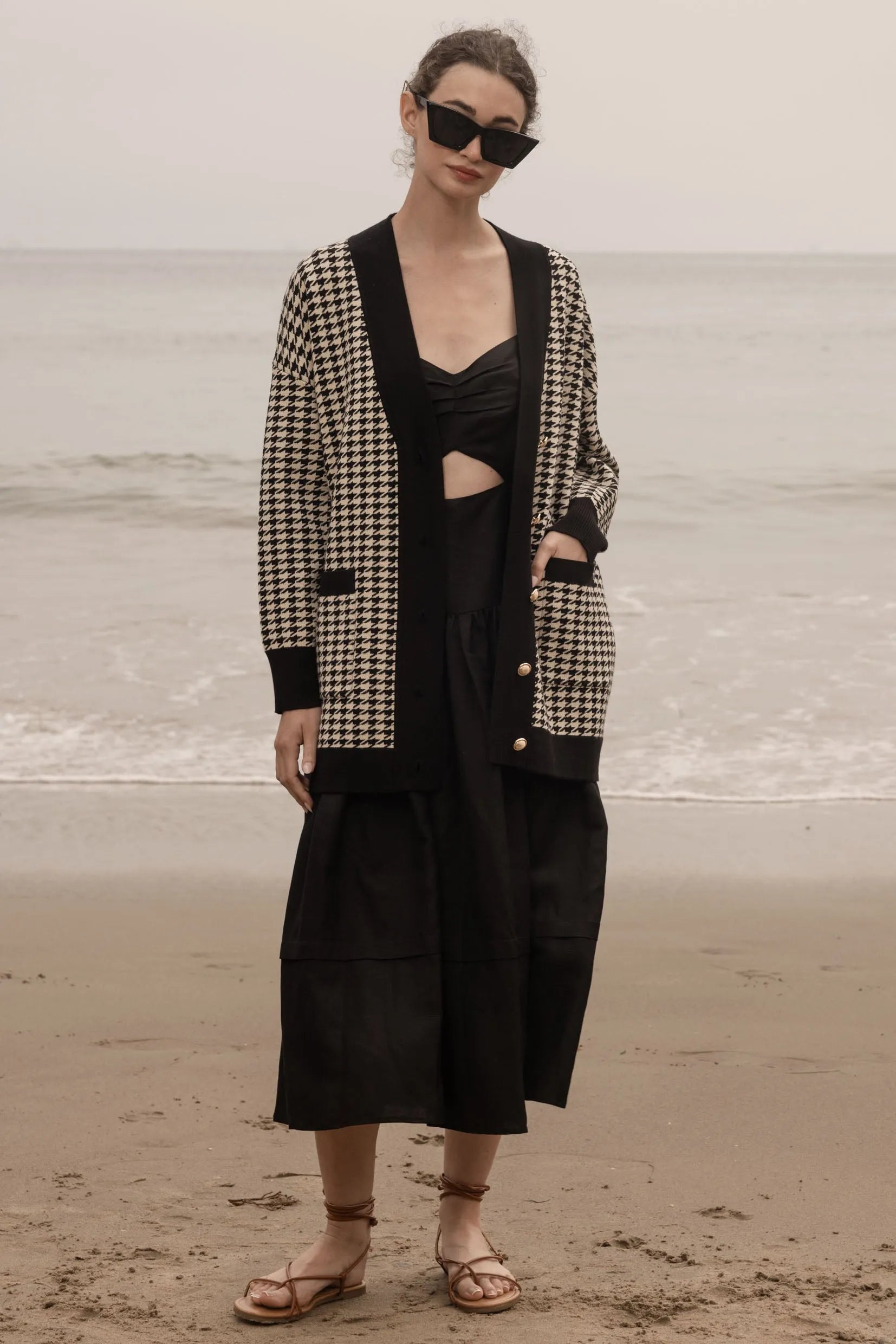 Calvi Dress - Black Linen - Heidi Merrick