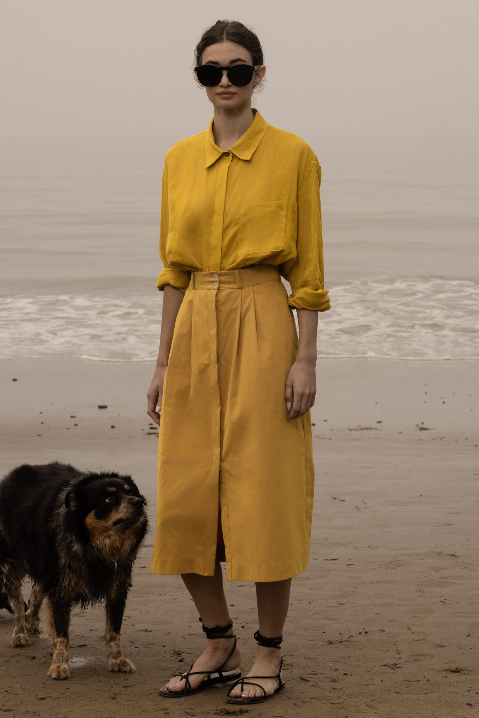 JJ Shirt - Jaune Linen - Heidi Merrick