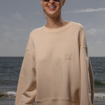 Barrel Sleeve 70's SRF LA Crewneck - Antique Cream Embroidered - Heidi Merrick