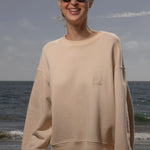 Barrel Sleeve 70's SRF LA Crewneck - Antique Cream Embroidered - Heidi Merrick