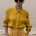 JJ Shirt - Jaune Linen - Heidi Merrick