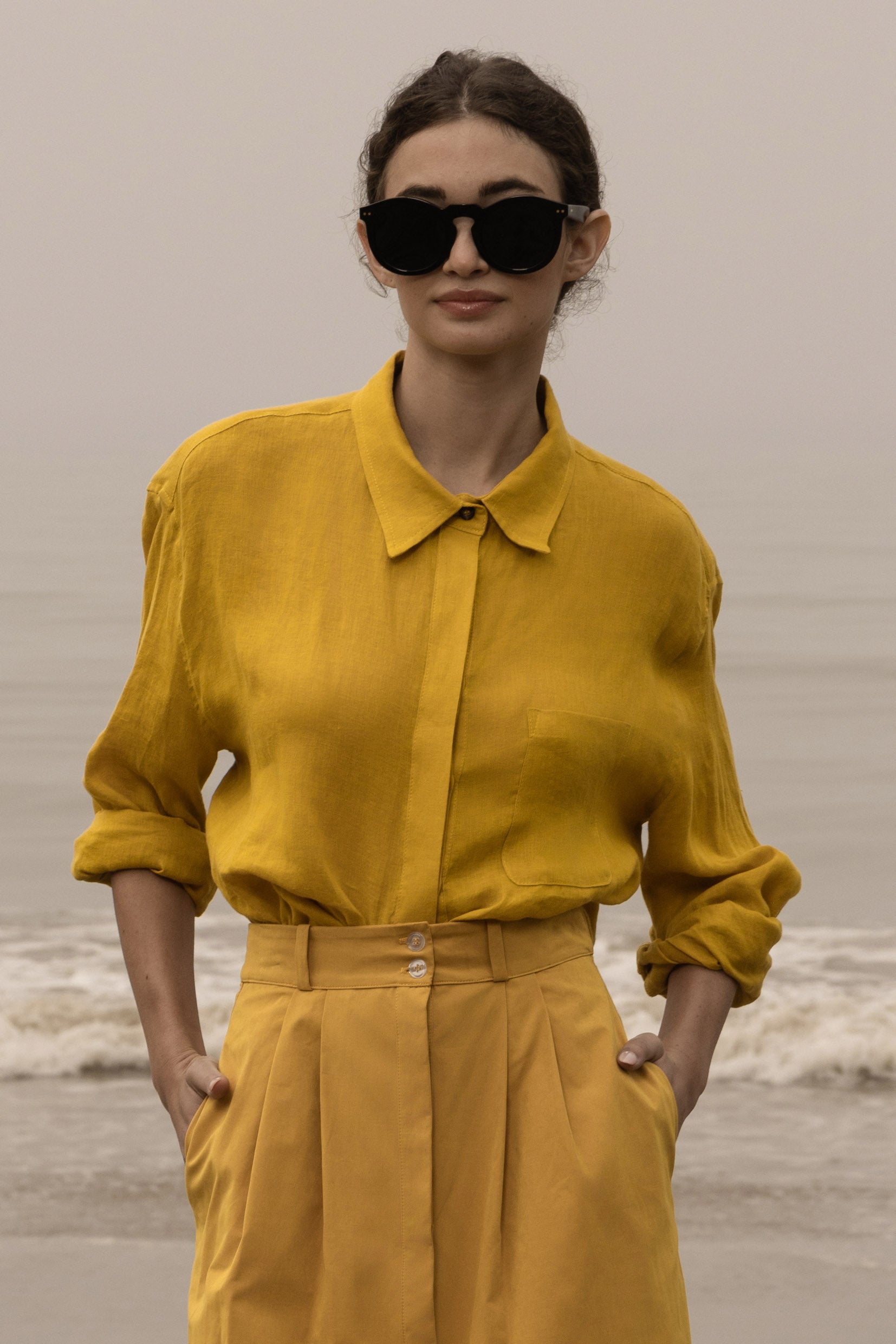 JJ Shirt - Jaune Linen - Heidi Merrick