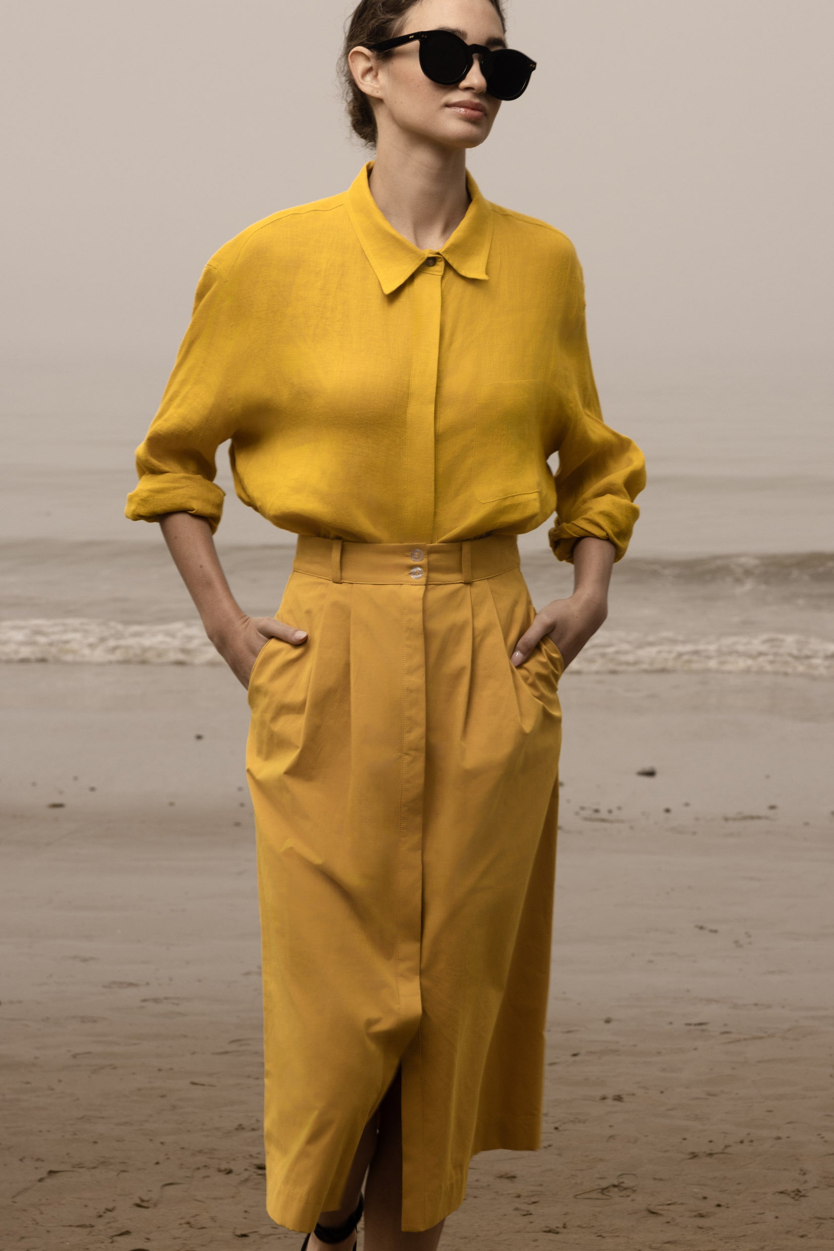 JJ Shirt - Jaune Linen - Heidi Merrick