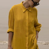 JJ Shirt - Jaune Linen - Heidi Merrick