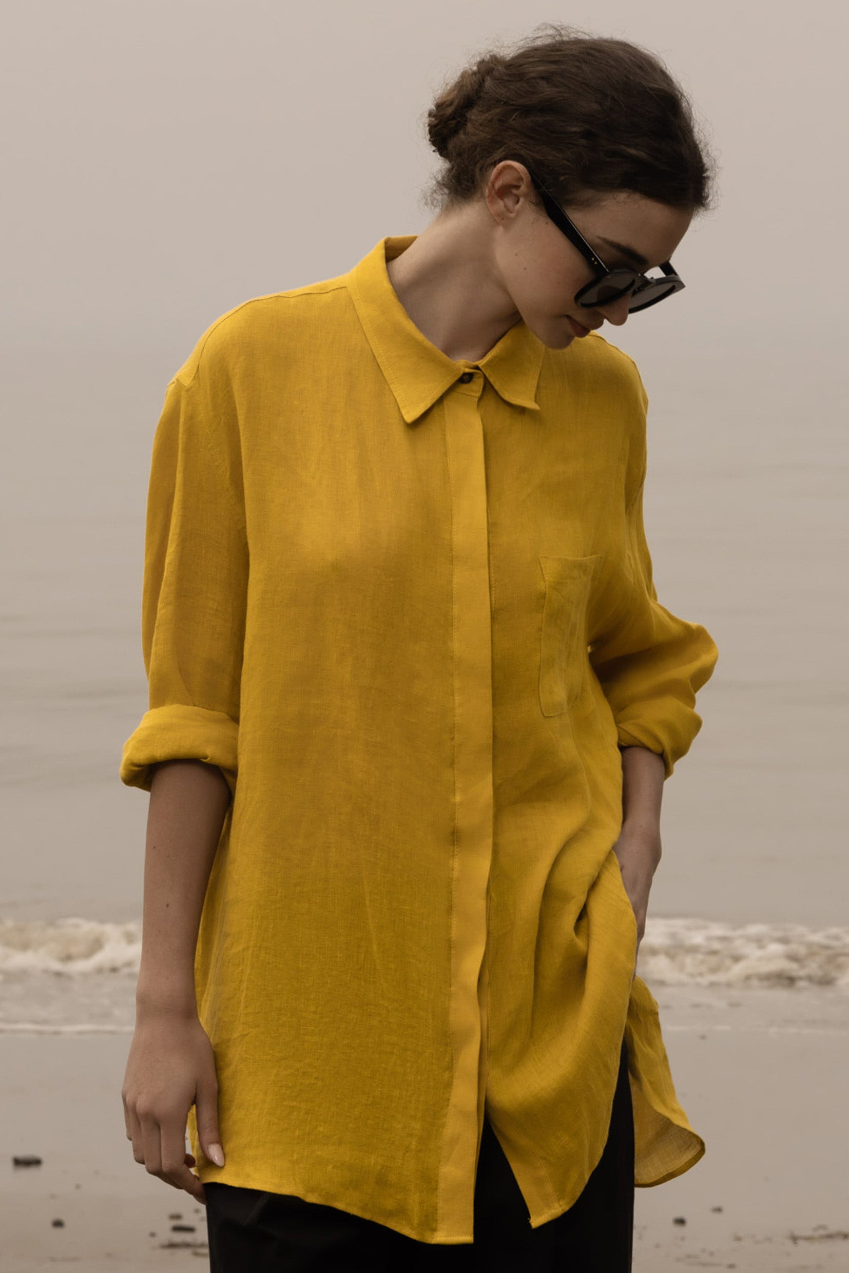 JJ Shirt - Jaune Linen - Heidi Merrick