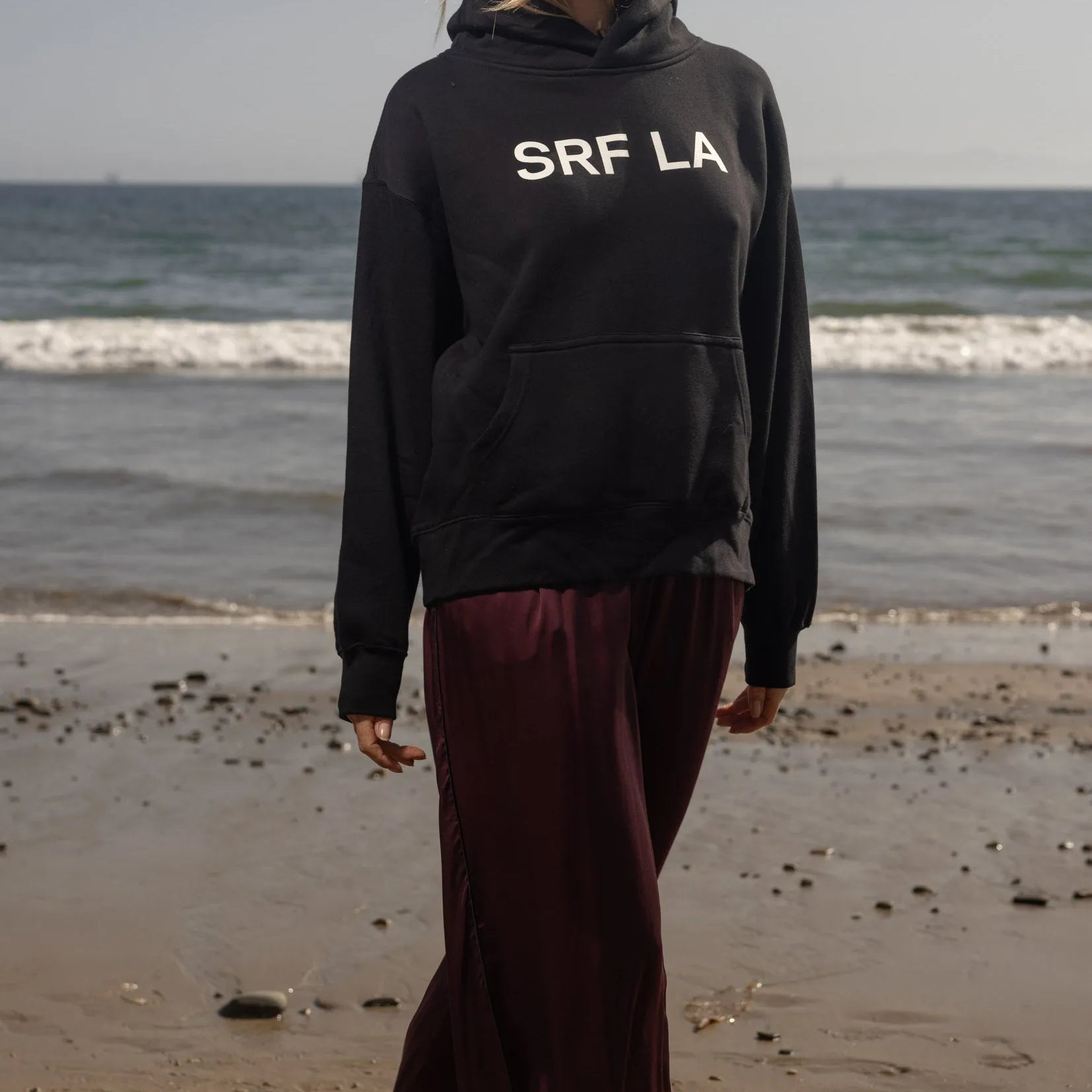 SRF LA Classic Hoodie - Ivory on Black - Heidi Merrick