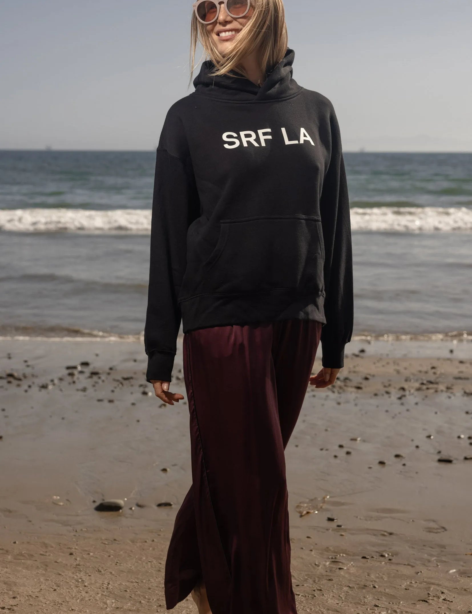 SRF LA Classic Hoodie - Ivory on Black - Heidi Merrick