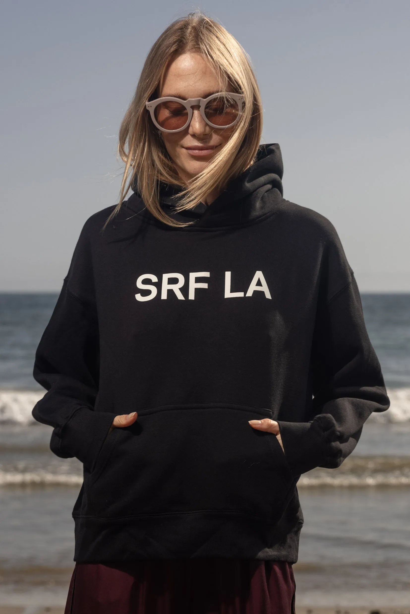 SRF LA Classic Hoodie - Ivory on Black - Heidi Merrick