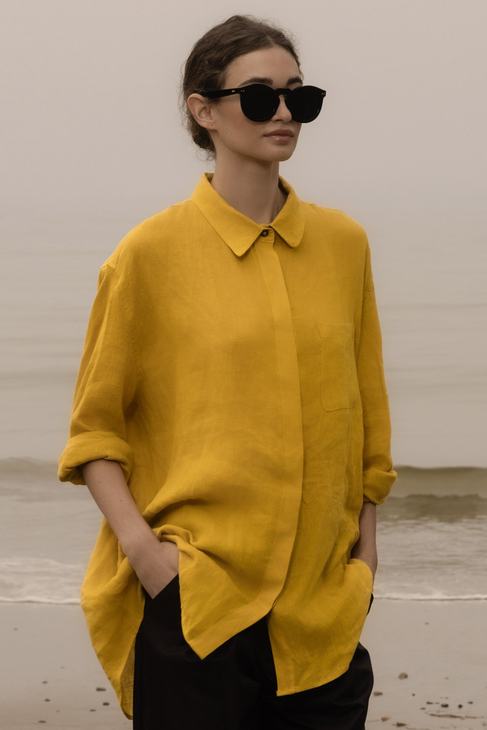JJ Shirt - Jaune Linen - Heidi Merrick