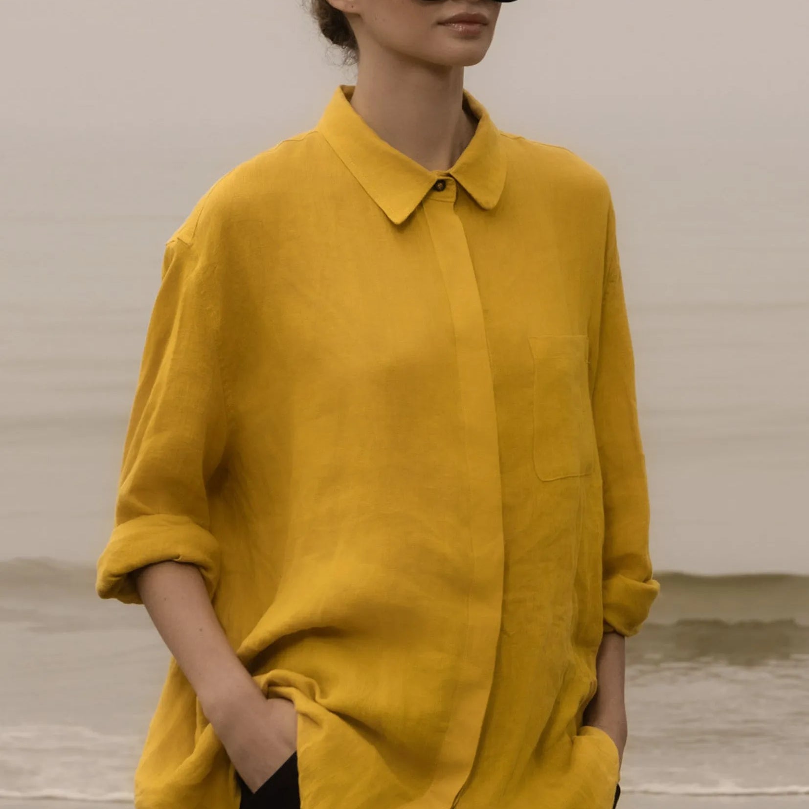 JJ Shirt - Jaune Linen - Heidi Merrick