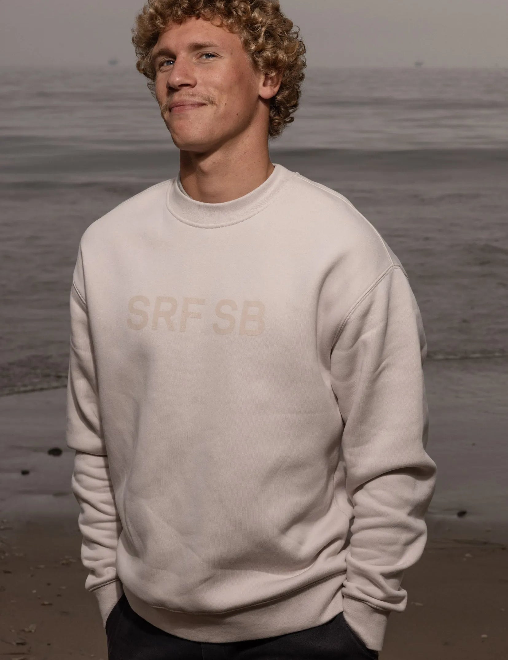 SRF SB Unisex Crewneck - Cream on Cream - Heidi Merrick