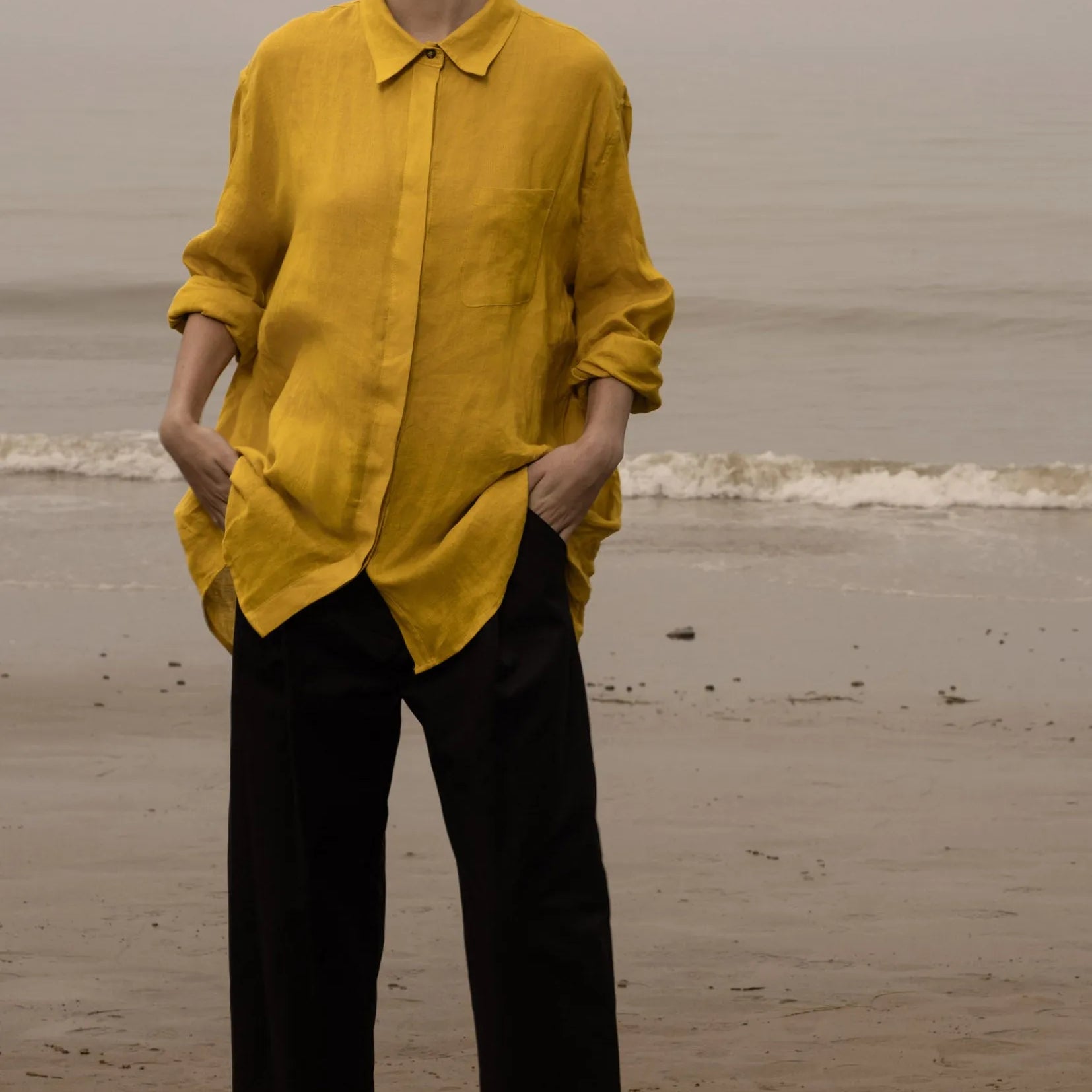 JJ Shirt - Jaune Linen - Heidi Merrick