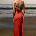 Gia Dress - Vermilion Linen - Heidi Merrick
