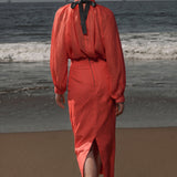 Geometry Skirt - Vermilion Linen