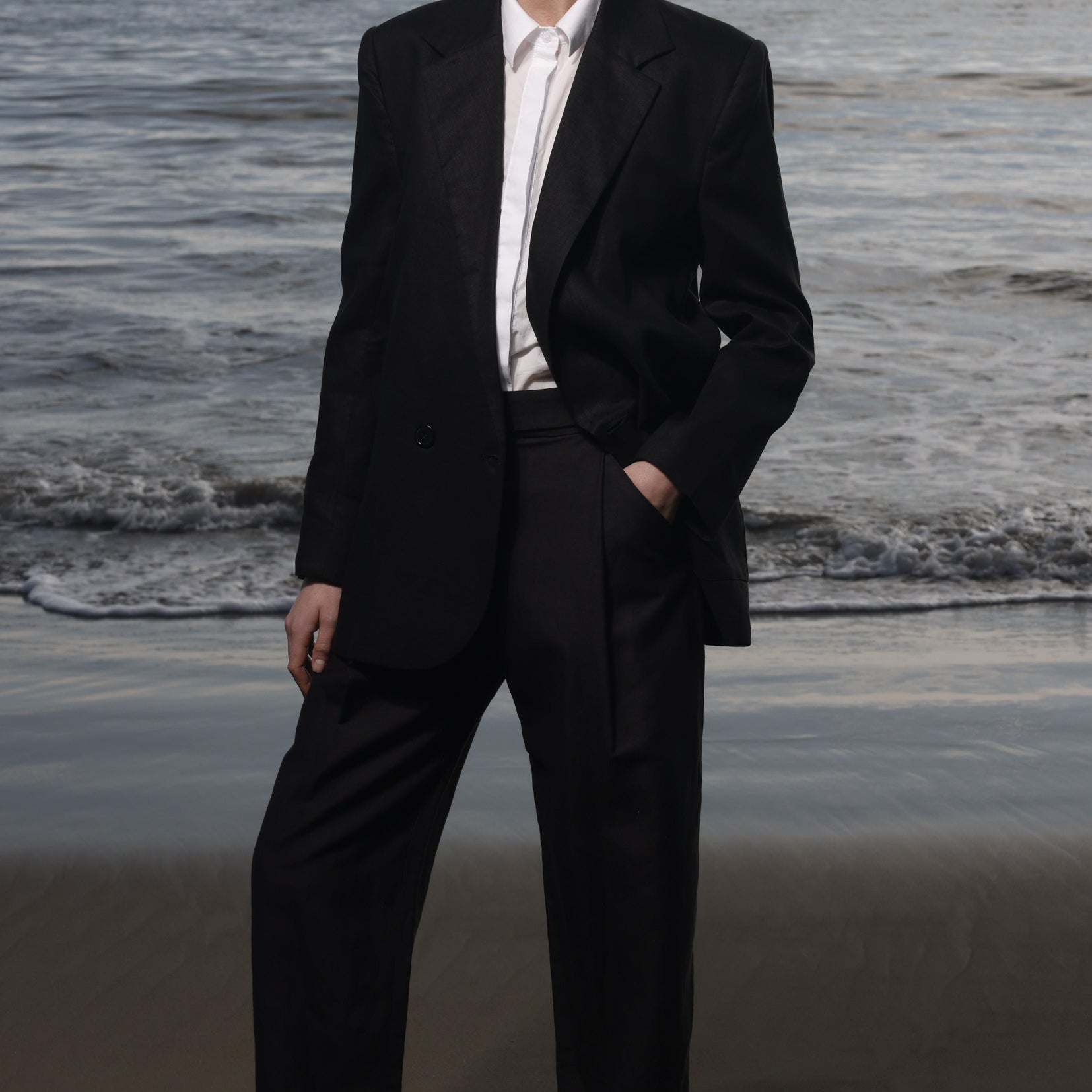 Baptise Pant - Black Linen - Heidi Merrick