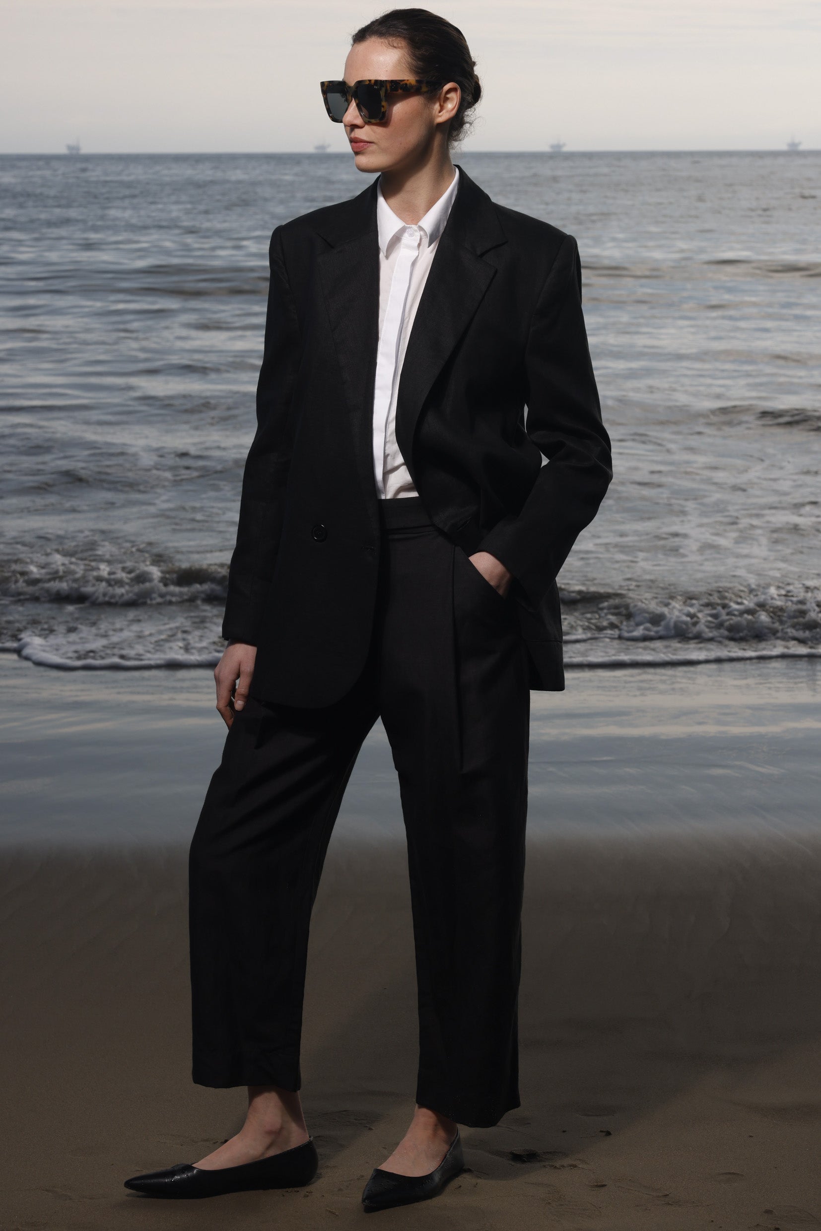 Baptise Pant - Black Linen - Heidi Merrick