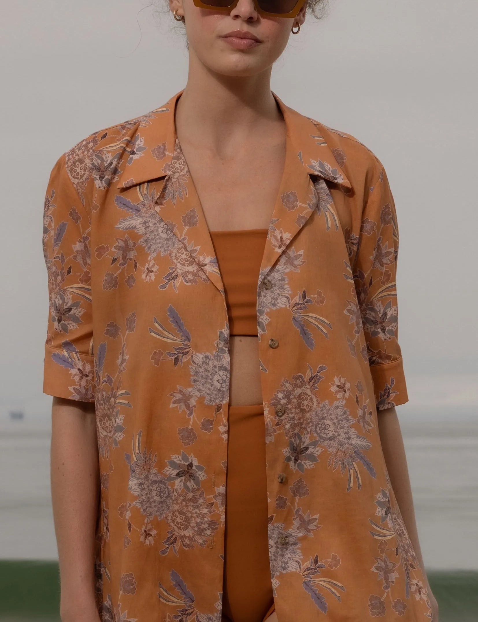 Bali Shirt - Orange Batik - Heidi Merrick