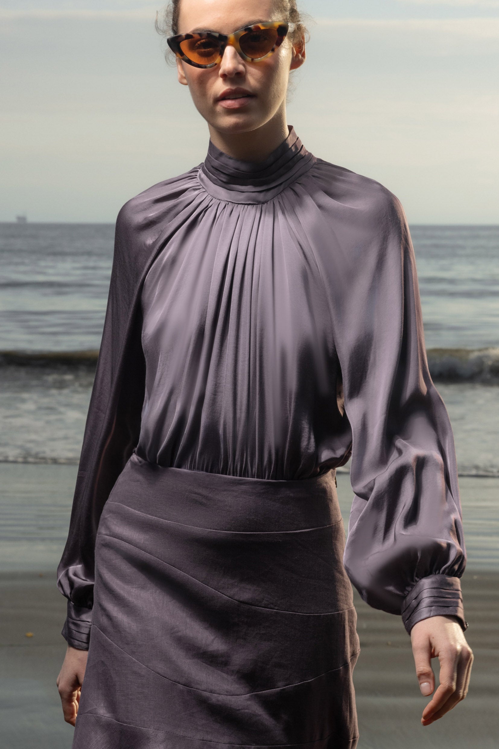 Letter Blouse - Lavender - Heidi Merrick