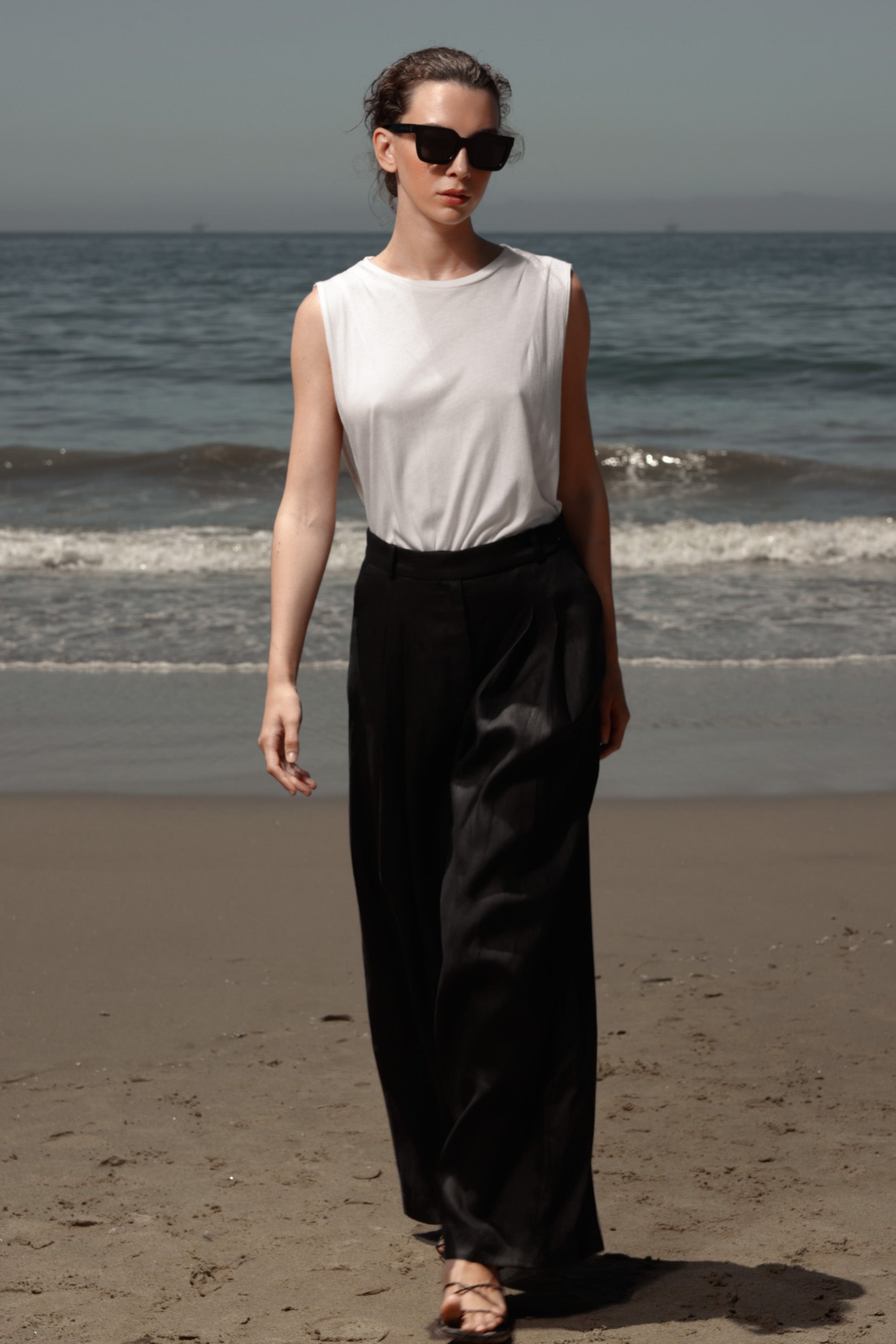 Chaplin Pant - Black Linen - Heidi Merrick