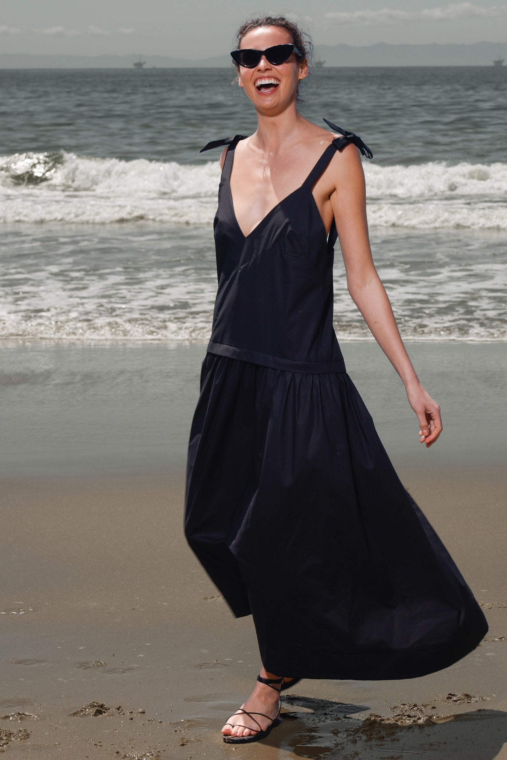 Ballerine Dress - Black Shirting - Heidi Merrick