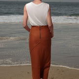 Geometry Skirt - Golden Brown Silk Noil