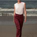 Serge Pant - Burgundy Moroccan Stripe - Heidi Merrick