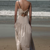 Garden Dress - Cream Ticking Stripe