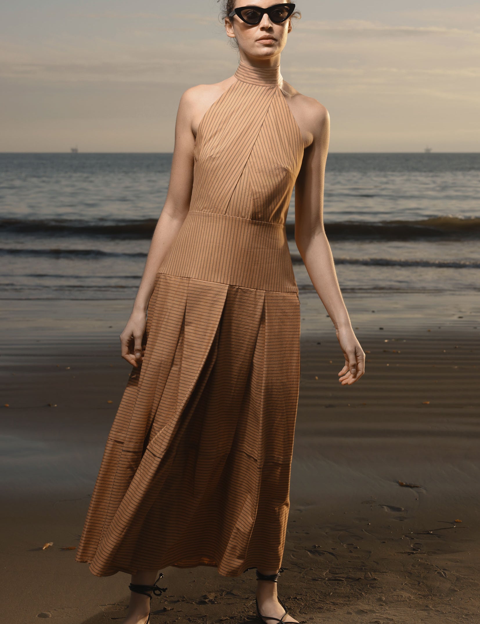 Nysa Dress - Ticking Stripe - Heidi Merrick
