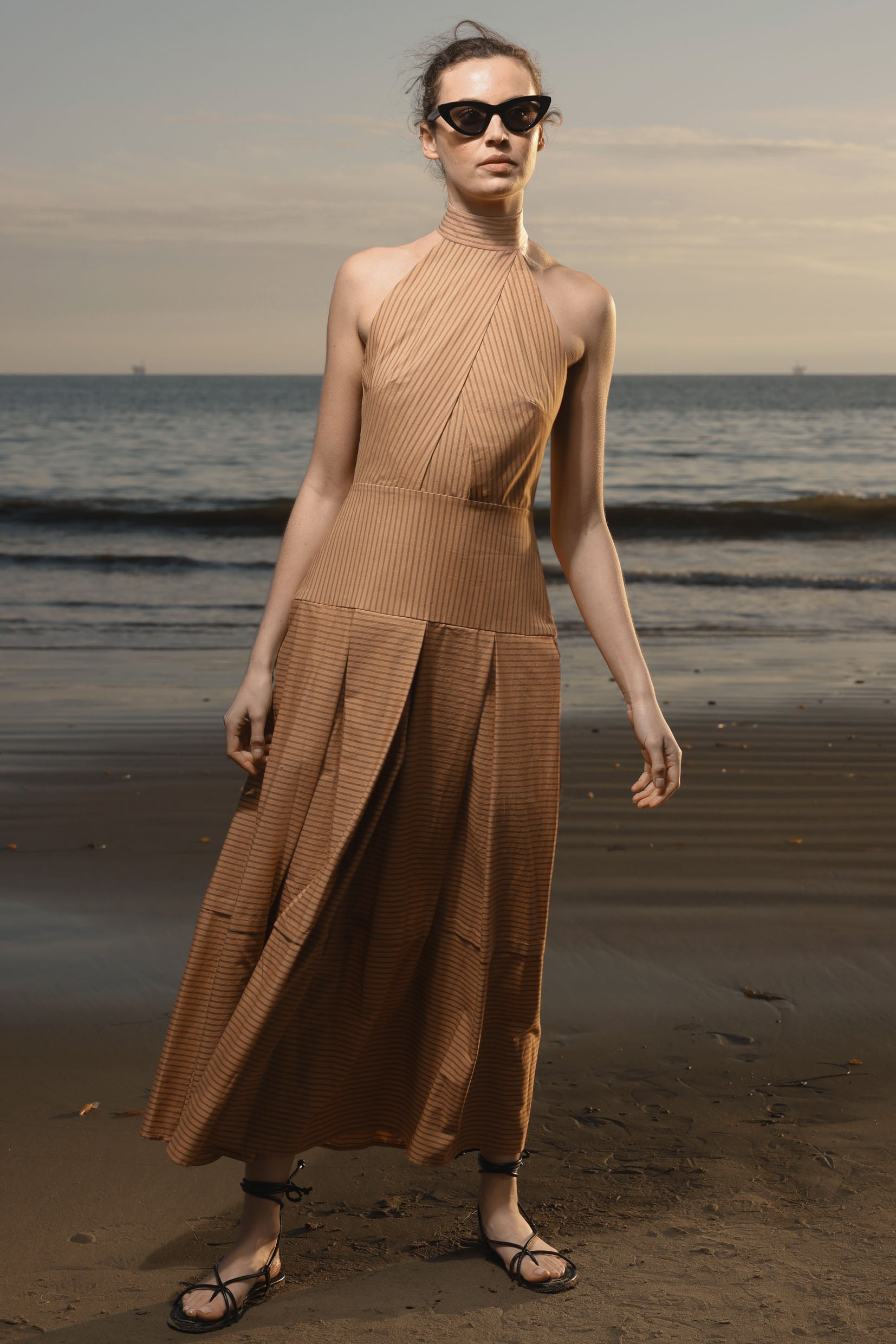 Nysa Dress - Ticking Stripe - Heidi Merrick