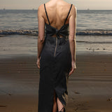 Gia Dress - Black Linen - Heidi Merrick