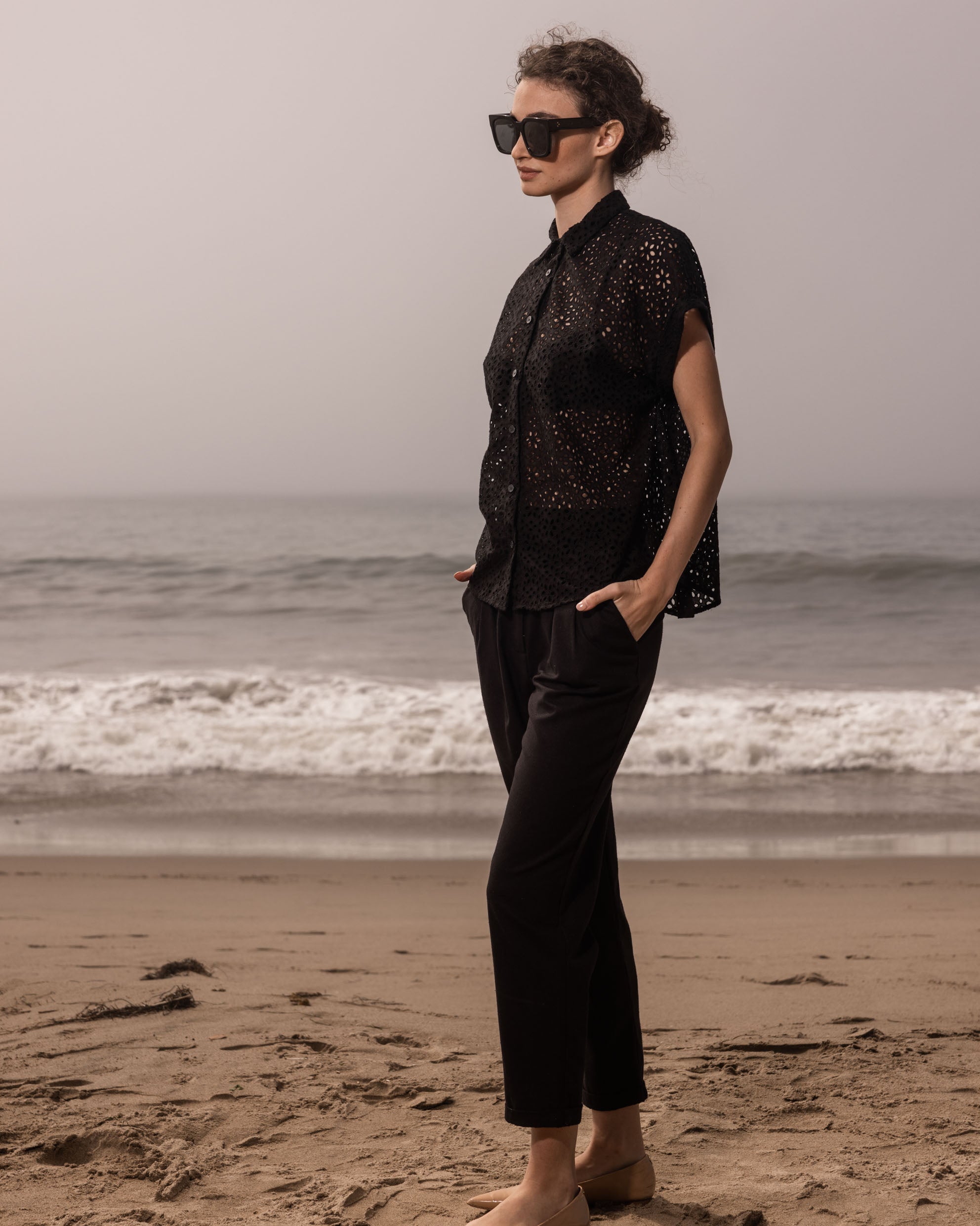 margo top and kaolin trouser black