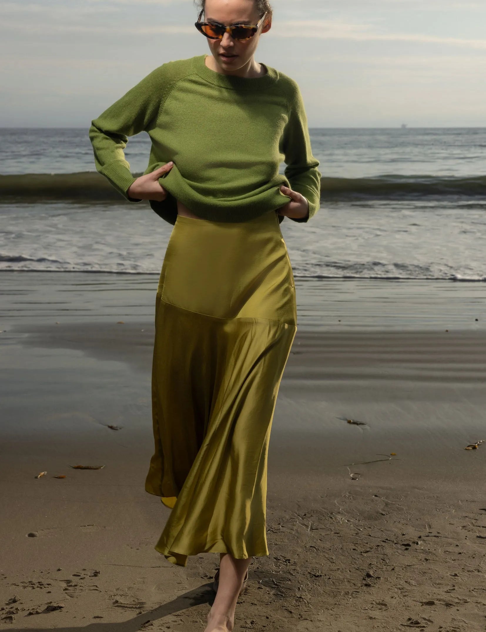 Kite Skirt - Chartreuse - Heidi Merrick
