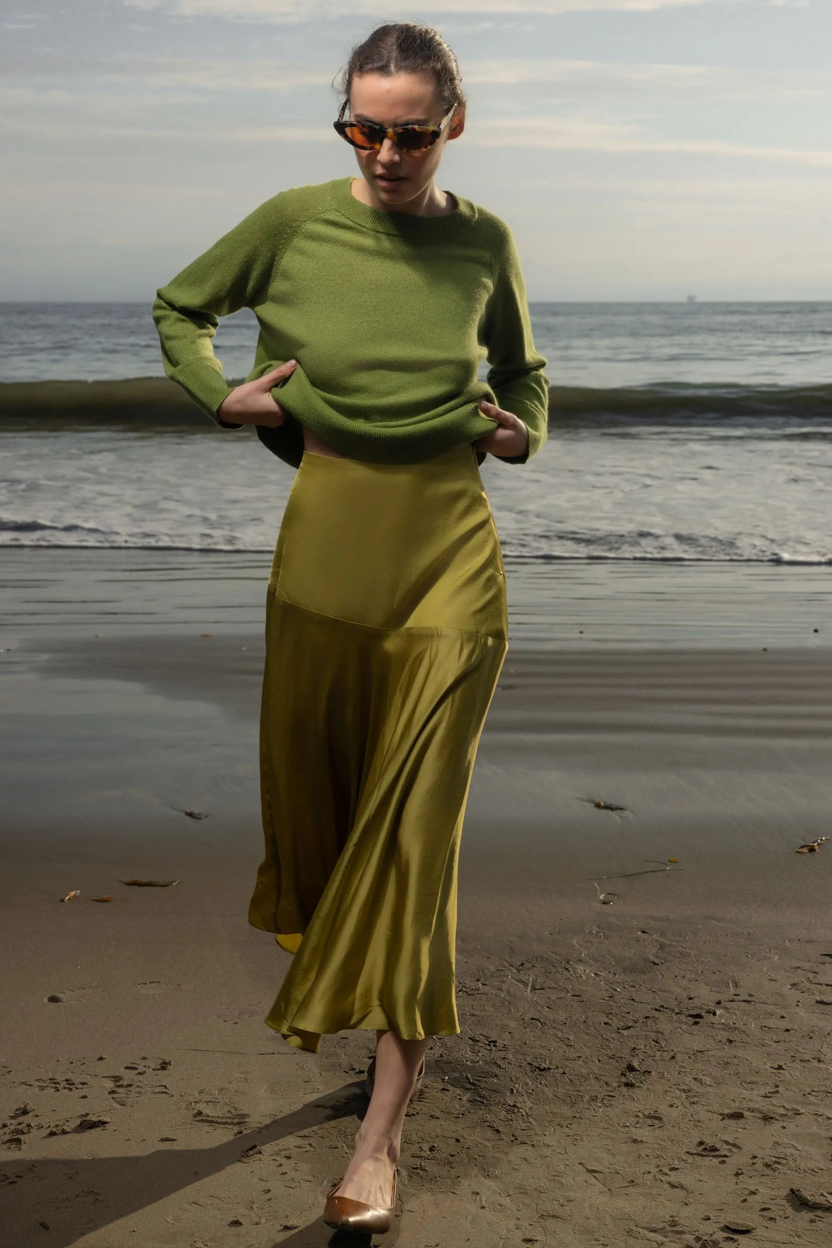 Kite Skirt - Chartreuse - Heidi Merrick