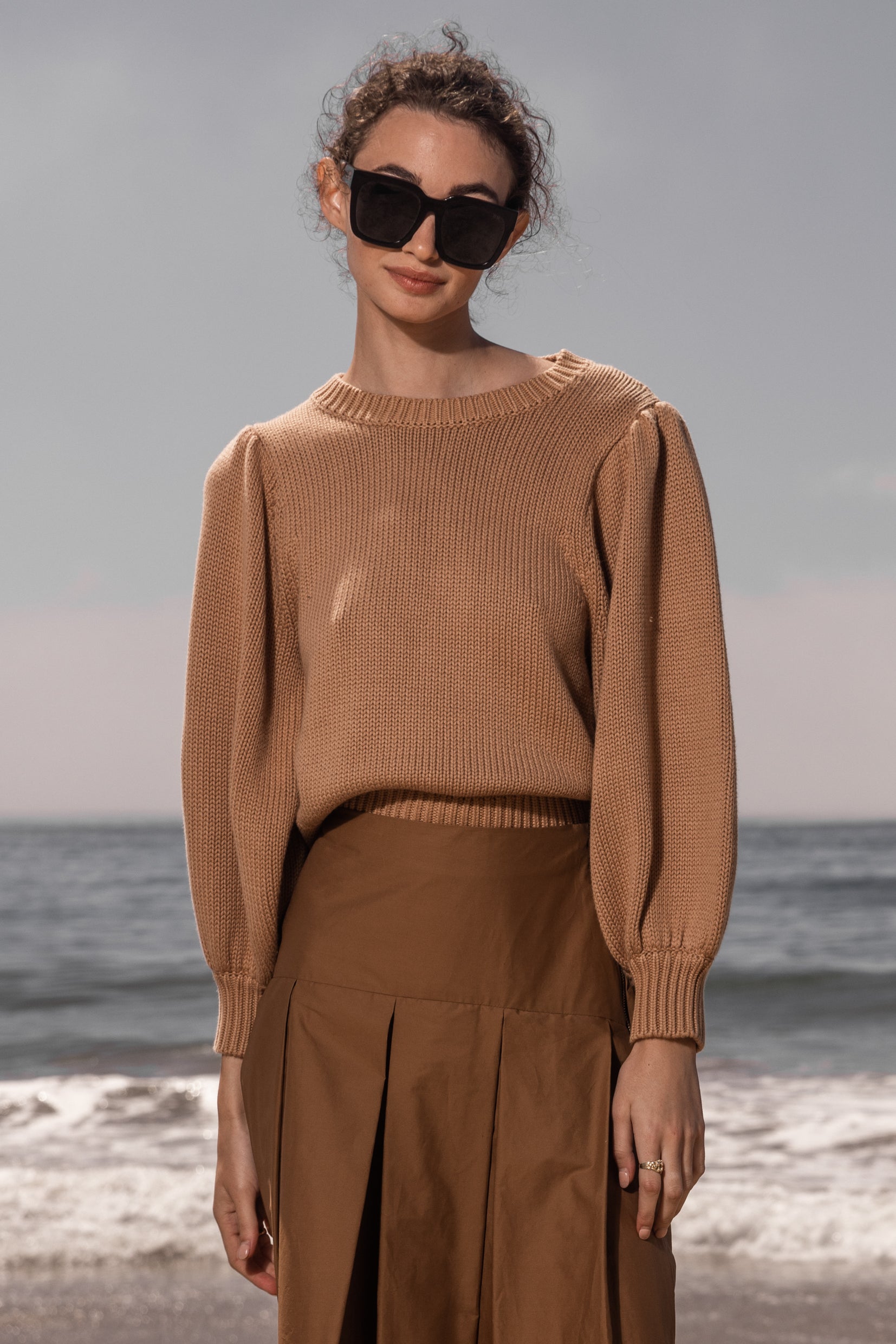 DUCHESS SWEATER - SAND - Heidi Merrick