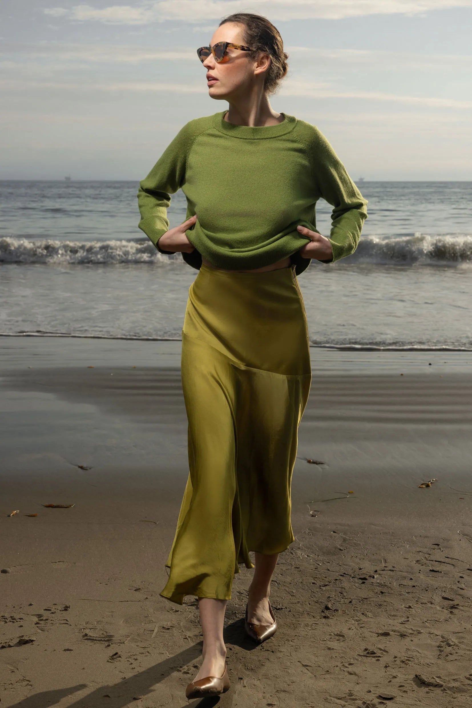 Kite Skirt - Chartreuse - Heidi Merrick