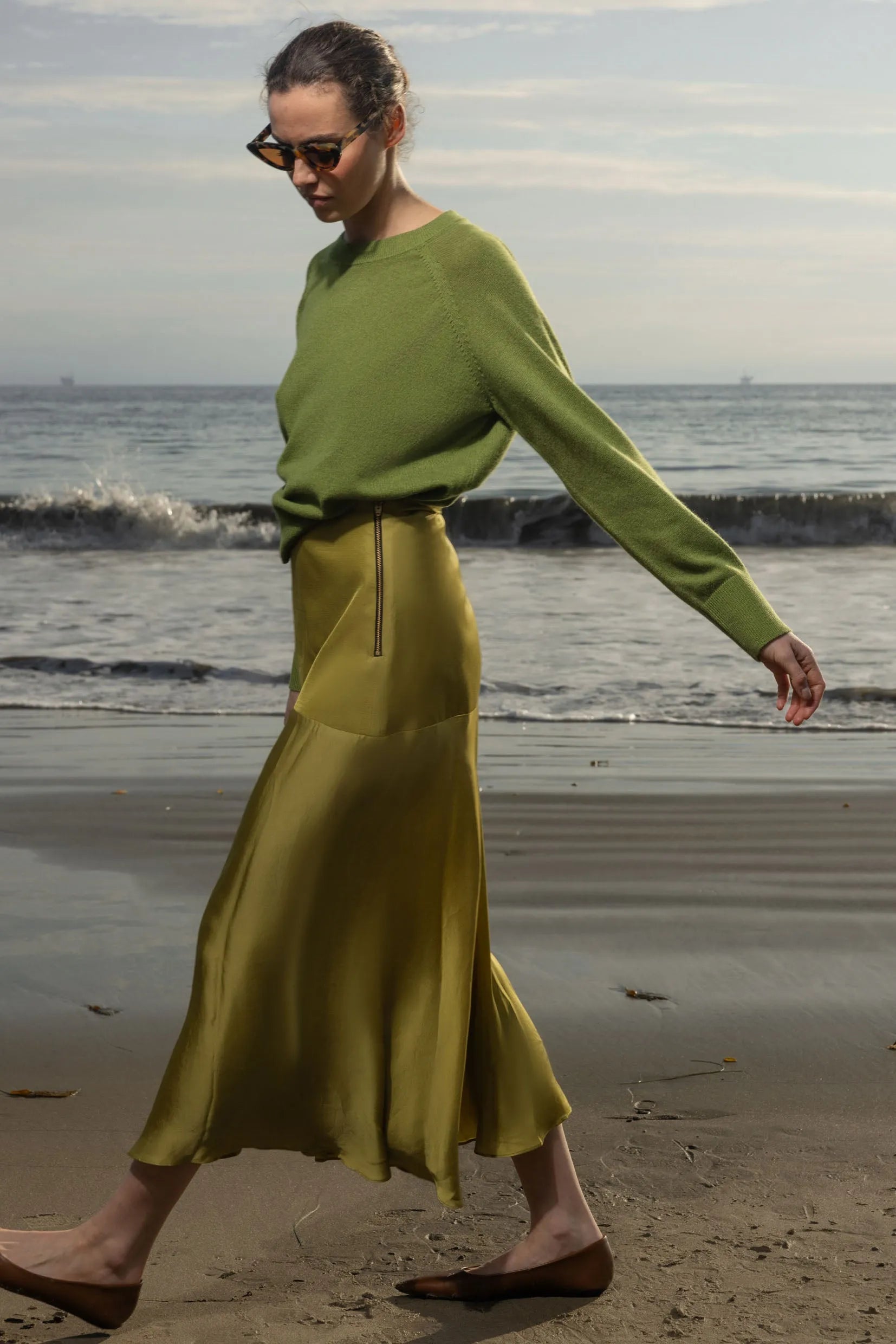 Kite Skirt - Chartreuse - Heidi Merrick